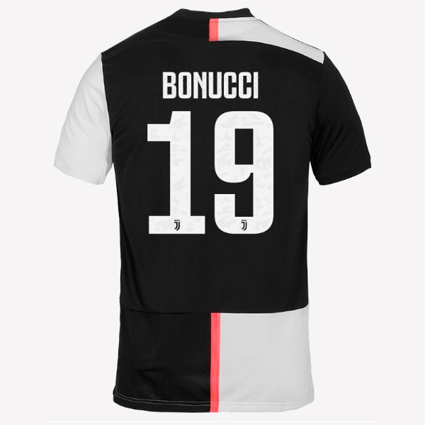 Camiseta Juventus NO.19 Bonucci 1ª 2019-2020 Blanco Negro